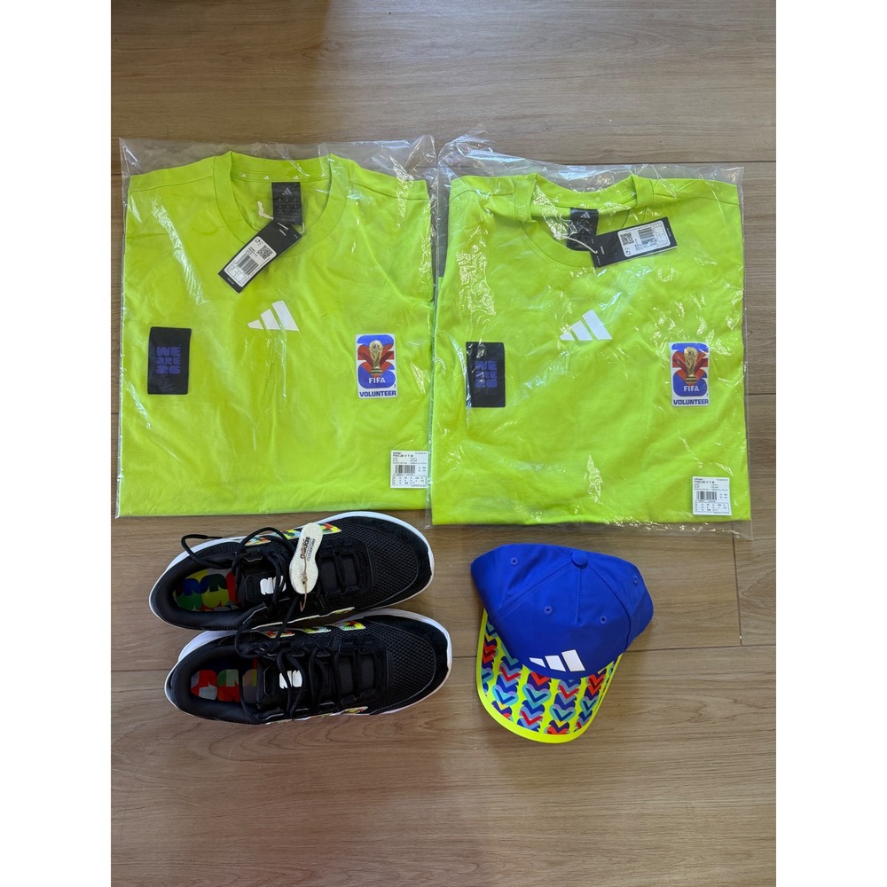 Adidas FIFA World Cup 2026 Volunteer Kit NEW XL T-Shirts Shoes 9.5 Hat Set